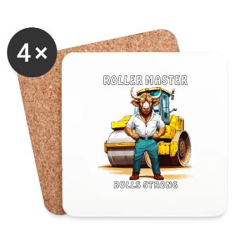 ROLLER MASTER BULLS STRONG - Coasters (set of 4) - white - Front