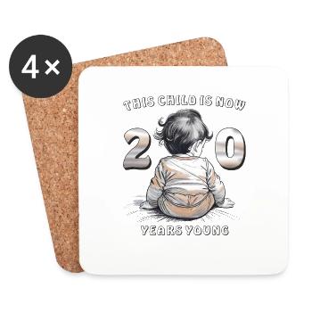 Child 20. Birthday - Untersetzer (4er-Set) - Weiß - Vorne