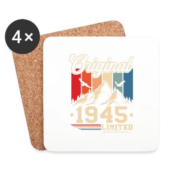 Original 1945 Retro Vintage Anniversary 80 Years - Coasters (set of 4) - white - Front