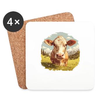 Vaches Vache - Dessous de verre (lot de 4) - blanc - Devant