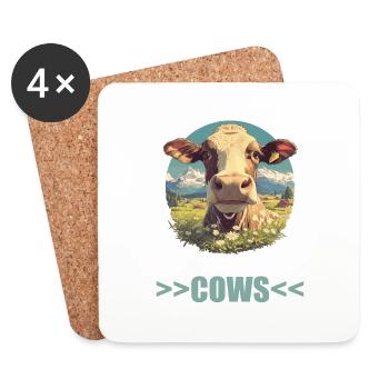 Vaches Vache - Dessous de verre (lot de 4) - blanc - Devant
