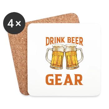 Here To Cheer Drink Beer And Hold All The Gear 2 - Untersetzer (4er-Set) - Weiß - Vorne