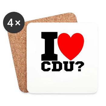 I love CDU - Untersetzer (4er-Set) - Weiß - Vorne