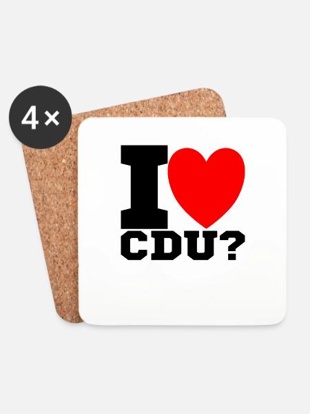 I love CDU - Untersetzer (4er-Set) - Weiß