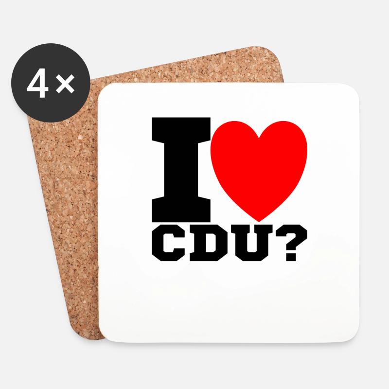 I love CDU - Untersetzer (4er-Set) - Weiß