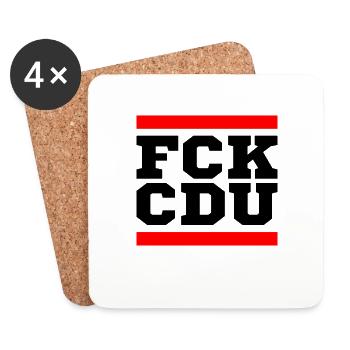 Fck cdu - Untersetzer (4er-Set) - Weiß - Vorne