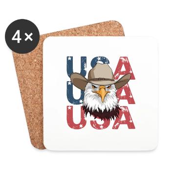 USA Flagge Adler für Patrioten - Untersetzer (4er-Set) - Weiß - Vorne