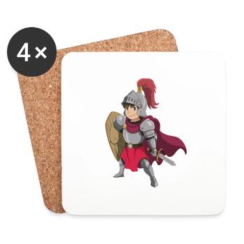 Freundlicher Ritter als Geburtstagsgeschenk Design - Untersetzer (4er-Set) - Weiß - Vorne