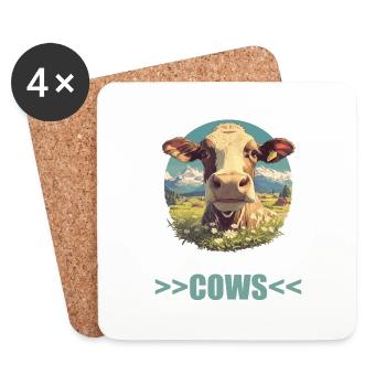 Vaches Vache - Dessous de verre (lot de 4) - blanc - Devant