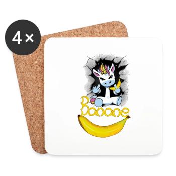 Unicorn Banana Bananas Unicorns Fruit Fruit - Coasters (set of 4) - white - Front