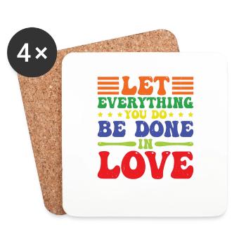 Let Everything You Do Be Done In Love 5 - Untersetzer (4er-Set) - Weiß - Vorne