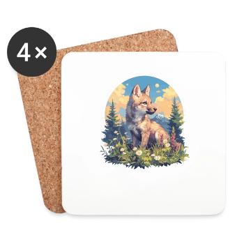 Coyotes Coyote - Dessous de verre (lot de 4) - blanc - Devant