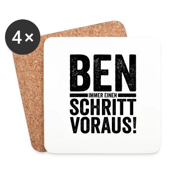 First name Ben - Coasters (set of 4) - white - Front