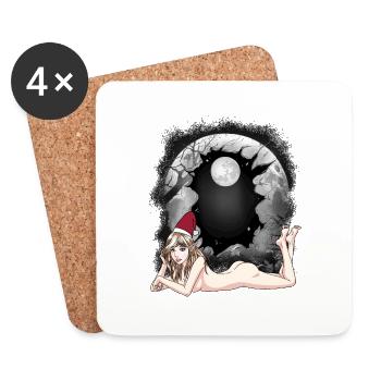 Sexy Weihnachtsmann Nikolaus Troll Xmas Santa - Untersetzer (4er-Set) - Weiß - Vorne