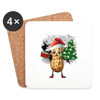 Santa Claus Peanut Santa Christmas - Coasters (set of 4) - white - Front