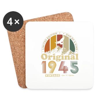 Original 1945 Vintage Cadeau d’anniversaire - Dessous de verre (lot de 4) - blanc - Devant
