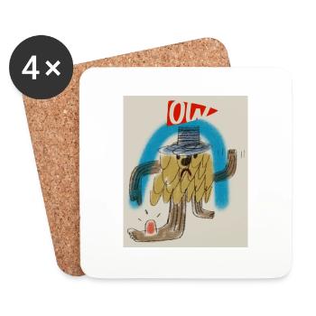 Ow print - Coasters (set of 4) - white - Front