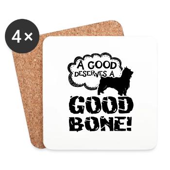A Good Silky Terrier Deserves A Good Bone - Coasters (set of 4) - white - Front