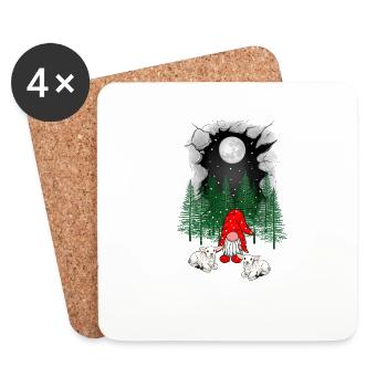 Père Noël Père Noël Noël Noël Nain Mouton - Dessous de verre (lot de 4) - blanc - Devant