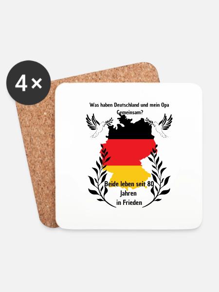 Frieden in Deutschland - Untersetzer (4er-Set) - Weiß