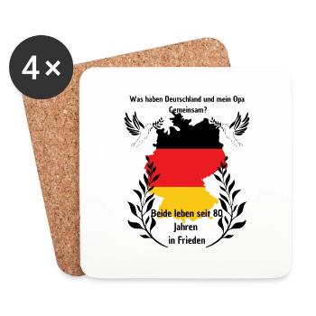Paix en Allemagne - Dessous de verre (lot de 4) - blanc - Devant