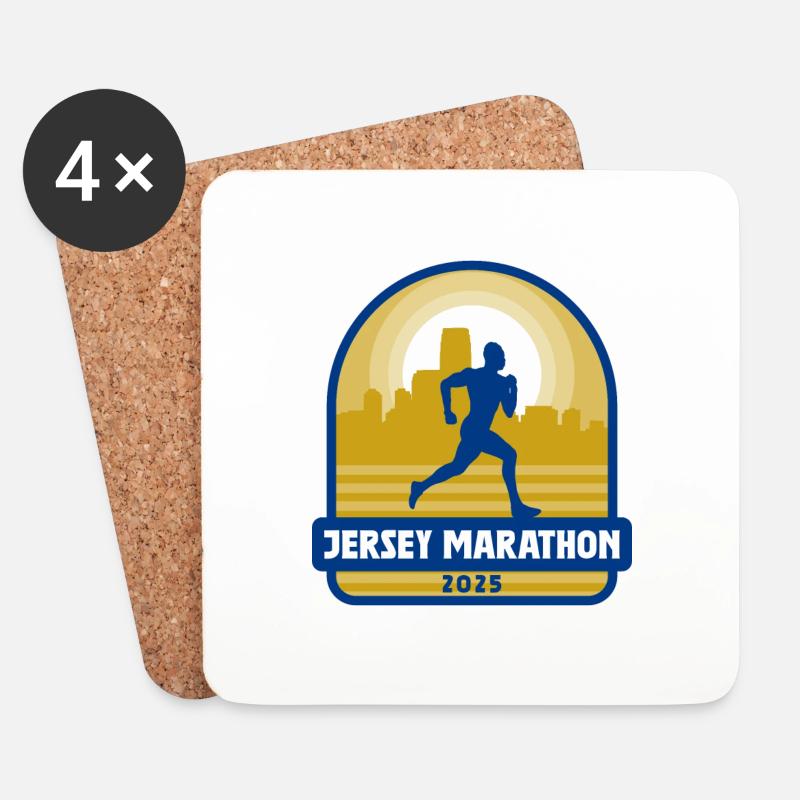 Jersey Marathon - 2025 - Untersetzer (4er-Set) - Weiß
