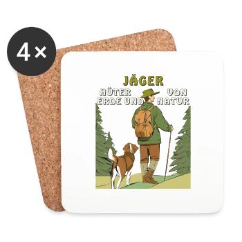 CHASSEURS, GARDIENS DE LA TERRE ET DE LA NATURE - Dessous de verre (lot de 4) - blanc - Devant