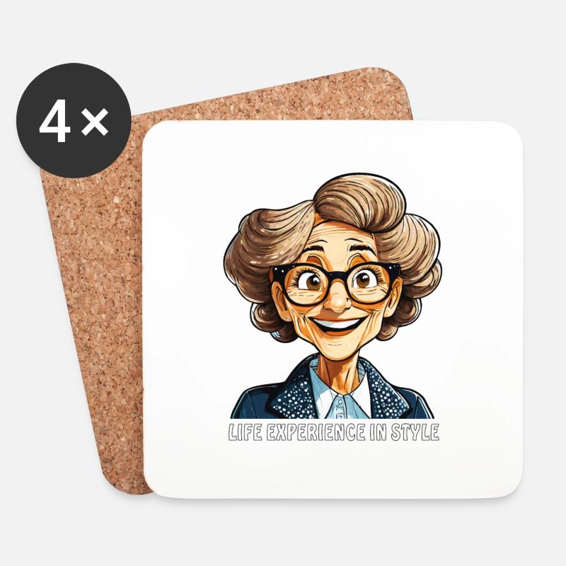 FEMME MÛRE EXPÉRIENCE DE VIE DANS LE STYLE - Dessous de verre (lot de 4) - blanc