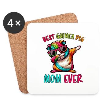 Dicton de cochon d’Inde, Cadeau de cochon d’Inde - Dessous de verre (lot de 4) - blanc - Devant