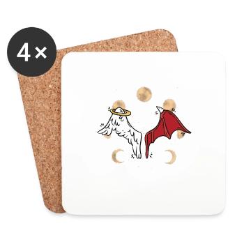 occulte spirituel phase de lune céleste satanique - Dessous de verre (lot de 4) - blanc - Devant