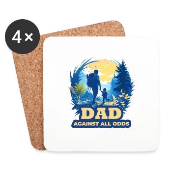 Dad against all odds - Coasters (set of 4) - white - Front