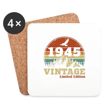 Original 1945 Vintage Cadeau d’anniversaire - Dessous de verre (lot de 4) - blanc - Devant