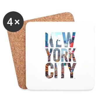 New York City Skyline - Untersetzer (4er-Set) - Weiß - Vorne