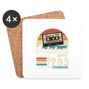 Original seit 1985 Vintage Geschenk Geburtstag - Untersetzer (4er-Set) - Weiß - Vorne