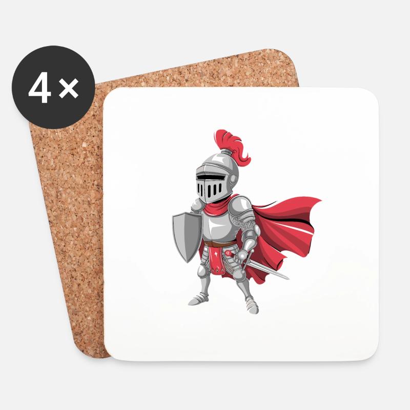 Freundlicher Ritter als Geburtstagsgeschenk Design - Untersetzer (4er-Set) - Weiß