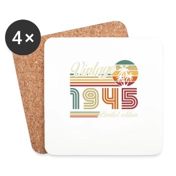 Original 1945 Vintage Cadeau d’anniversaire - Dessous de verre (lot de 4) - blanc - Devant