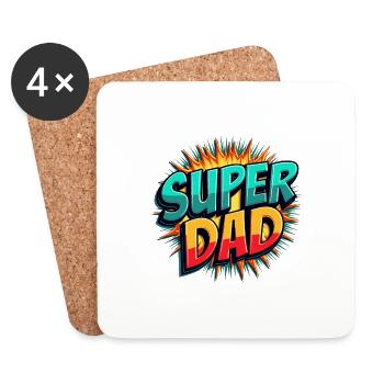 CADEAUX POUR PAPA - Dessous de verre (lot de 4) - blanc - Devant