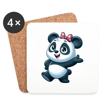 panda 5 - Dessous de verre (lot de 4) - blanc - Devant