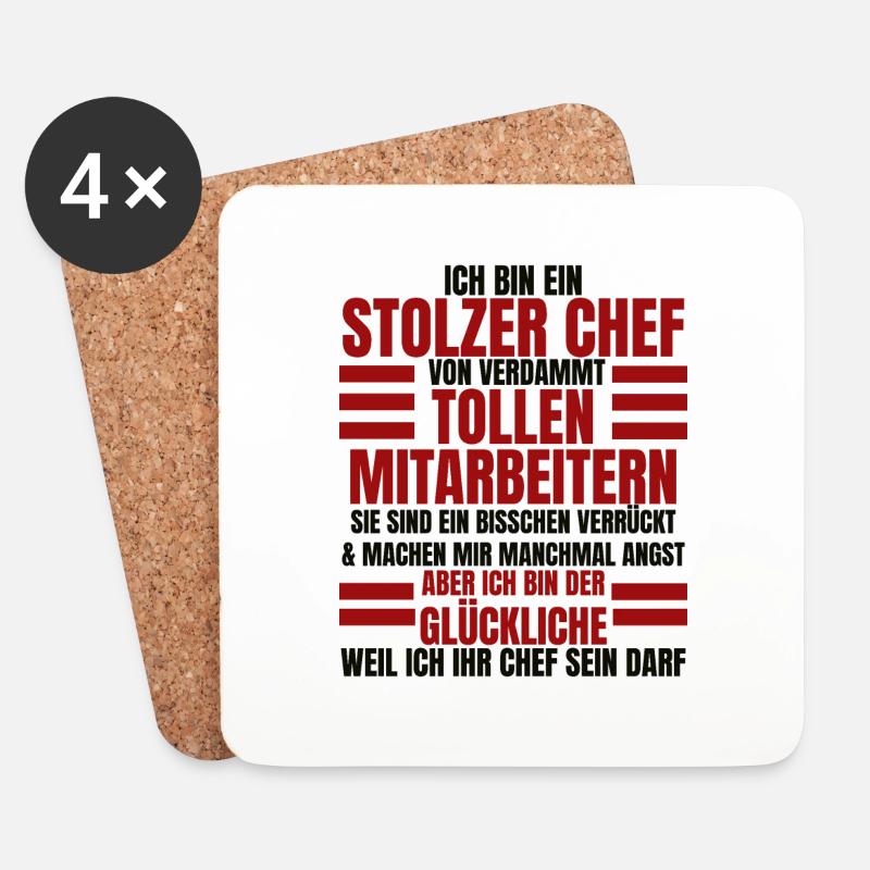 Ich Bin Ein Stolzer Chef Geburtstag Geschenk - Untersetzer (4er-Set) - Weiß