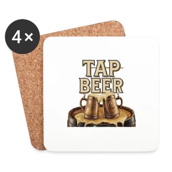 BIER - Untersetzer (4er-Set) - Weiß - Vorne