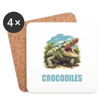 Krokodile Krokodil - Untersetzer (4er-Set) - Weiß - Vorne