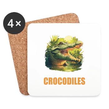 Krokodile Krokodil - Untersetzer (4er-Set) - Weiß - Vorne