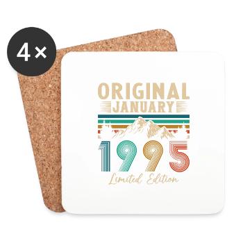 Birthday Gift Born In January 1995 - Coasters (set of 4) - white - Front