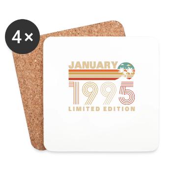 Birthday Gift Born In January 1995 - Coasters (set of 4) - white - Front