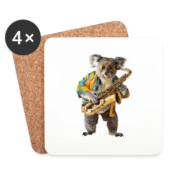 Koala Saxophone - Coasters (set of 4) - white - Front