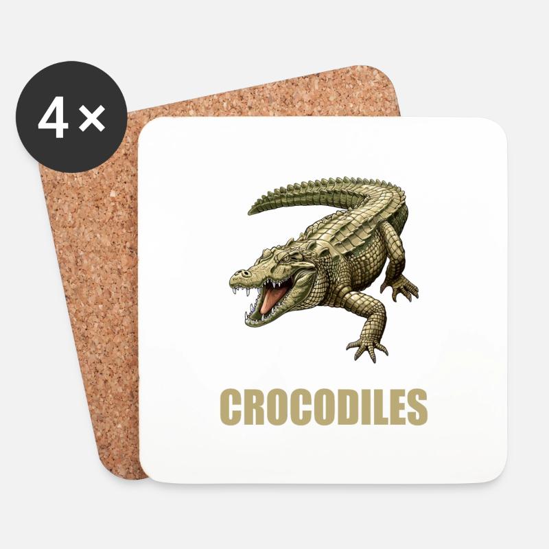 Krokodile Krokodil - Untersetzer (4er-Set) - Weiß