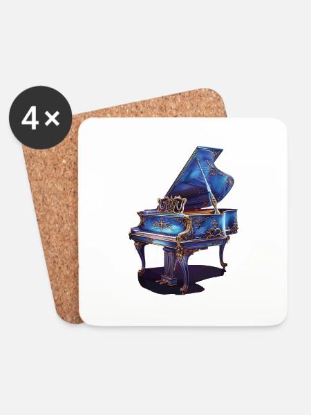 Klavier - Untersetzer (4er-Set) - Weiß