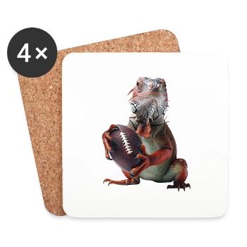 Iguana Football - Coasters (set of 4) - white - Front