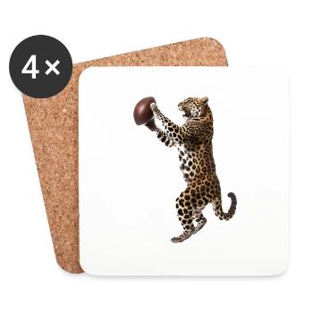 Leopard Football - Coasters (set of 4) - white - Front