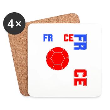 drapeau france cadeau, cadeau france drapeau - Dessous de verre (lot de 4) - blanc - Devant